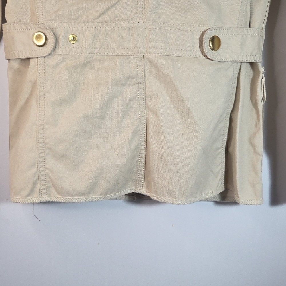J. Crew Women's Utility Jacket in Cream with Gold Accents - Picture 3 of 11